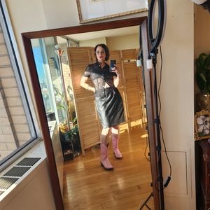 Vintage leather skirt size q4 back zip